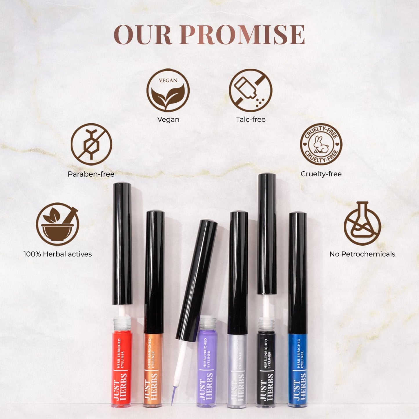 Herb-Infused Waterproof Eyeliner in Platinum Silver by Just-Herbs-india