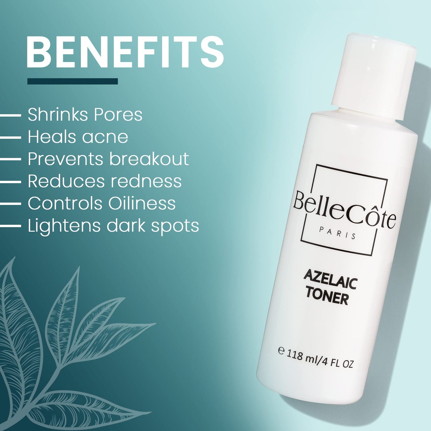 Azelaic Acid Acne Treatment Toner -10% Azelaic + 2% Salicylic Acid Serum for Face - Rosacea & Blackhead Care Best Acne Treatment for Women - Oil Control for Clear Skin - 4oz