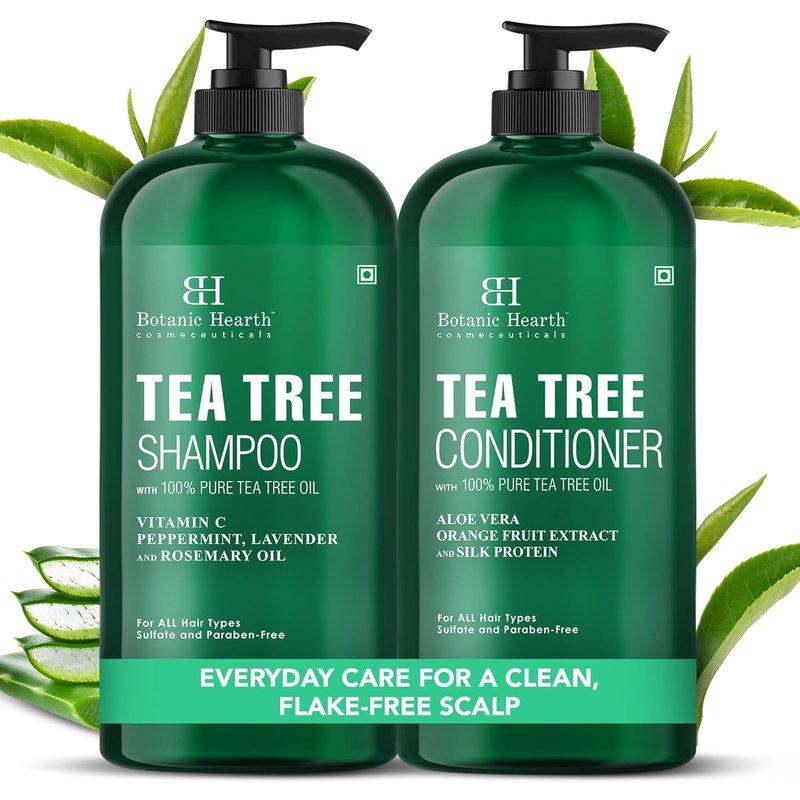 Tea Tree Shampoo and Conditioner Set - 100% Pure Tea Tree Oil for Itchy, Dry Scalp | 16 Fl Oz Each