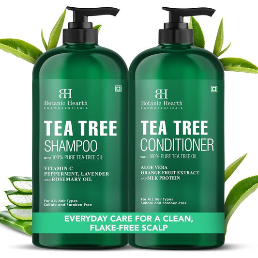 Tea Tree Shampoo and Conditioner Set - 100% Pure Tea Tree Oil for Itchy, Dry Scalp | 16 Fl Oz Each