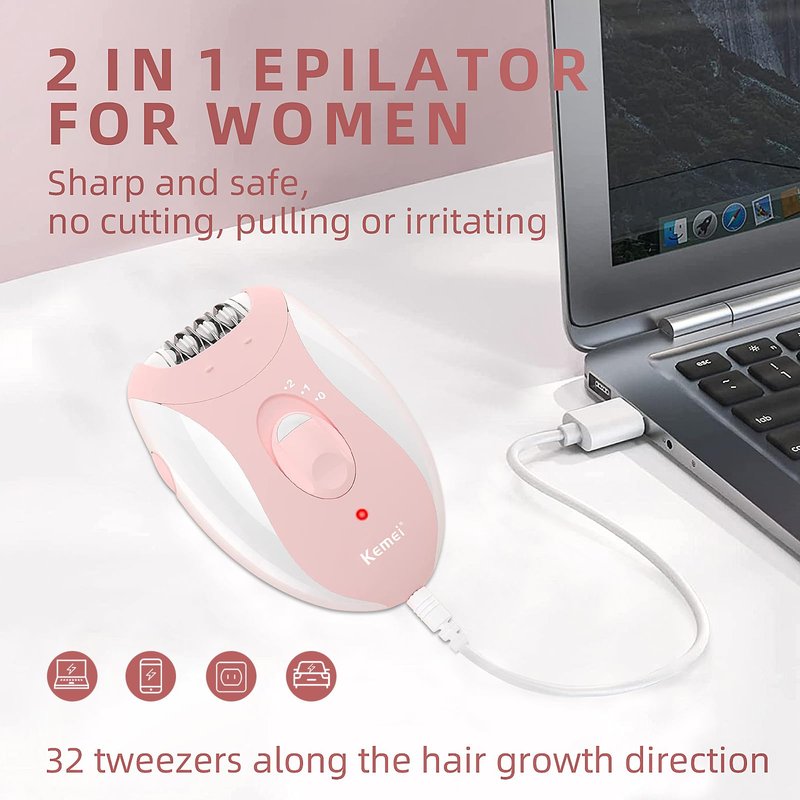 Epilator for Women, Epilators Hair Removal for Women Face with 2 Speeds, Glabrouse Skin Epilator Face Trimmer Device, Facial Hair Removal for Face Legs Arms Armpit Bikini