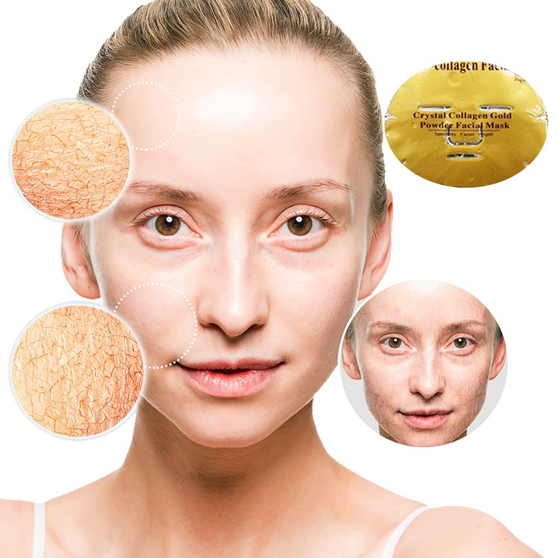 Ruzzut 15PCS Collagen Facial Masks - Skin Care Hydrating Face Sheet Mask with Hyaluronic Acid & Hydrolyzed Collagen Mask for Deeply Moisturizing & Anti Wrinkles & Refreshing Skin,24K Gold