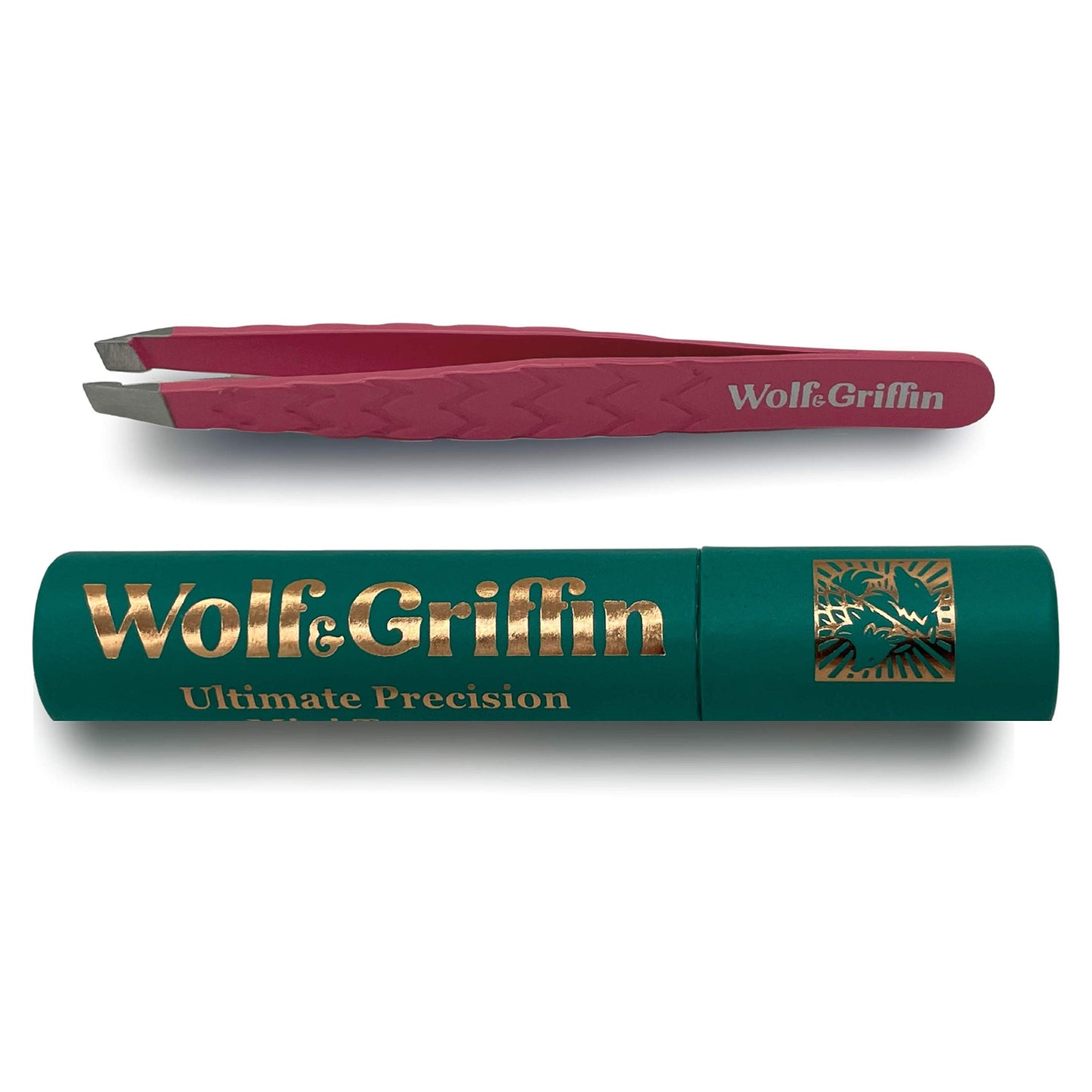 Wolf & Griffin Mini Tweezer | Professional Eyebrow Tweezers for Men & Women | Perfect for Facial Hair Removal | Stainless Steel