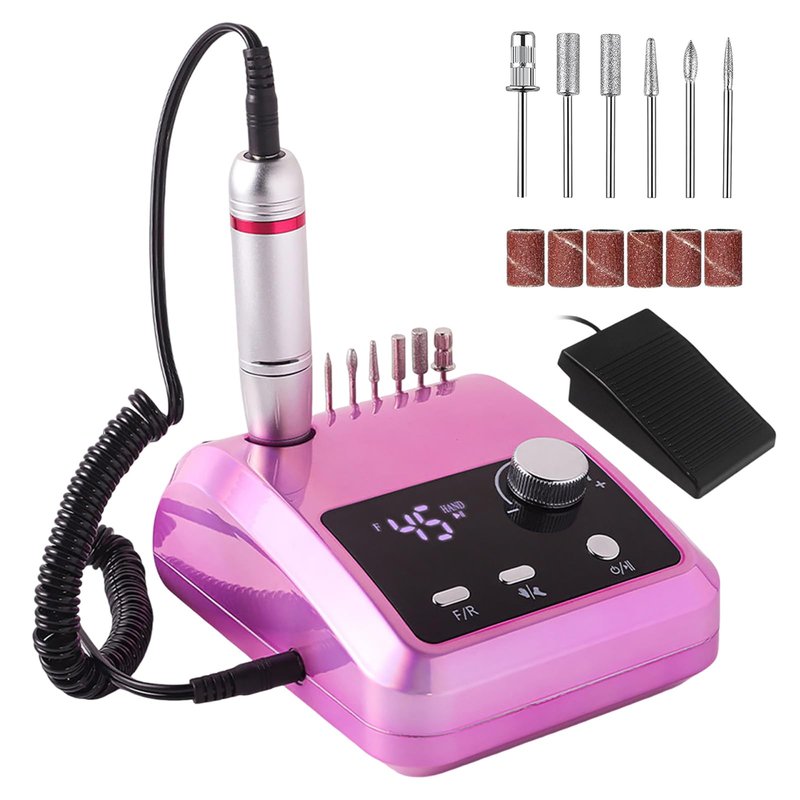 CozyZen Cordless Nail Drill Professional: 45000 RPM Rechargeable Electric Nail File Kit, Portable & Low Noise for Acrylic, Gel Nails, Manicure & Pedicure - Salon & Home Use
