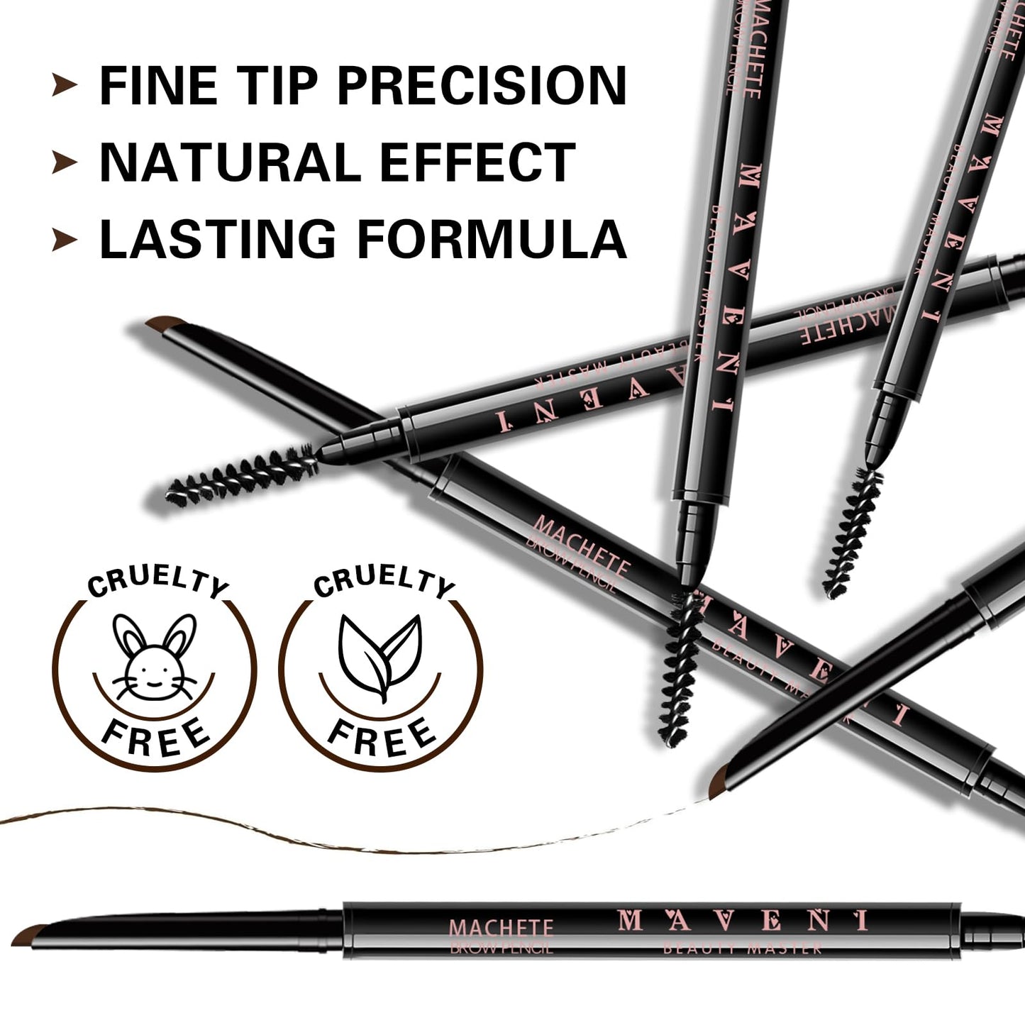 Maksure Microblading Eyebrow Pencil,Eyebrow Retractable Definer Pencil,Angled Precision Tip,0.1MM Ultra Slim Eyebrow Makeup,Long-Lasting Waterproof,Smudgeproof