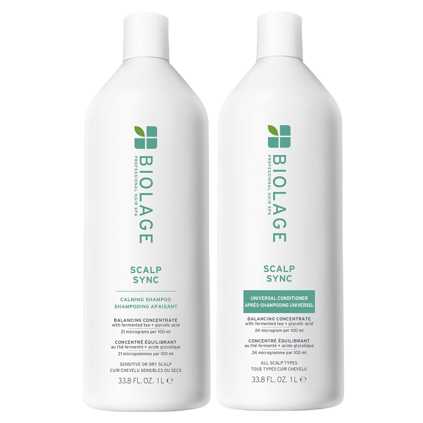 Biolage Scalp Sync Calming Shampoo & Conditioner Set - Hydrating Formula for Dry, Irritated Scalp | 33.8 Fl Oz