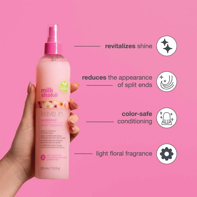 milk_shake leave in conditioner – flower fragrance | daily detangling spray for color-treated hair | hydrates, softens & protects with soy proteins & hyaluronic acid 2.5 fl.oz (75ml)