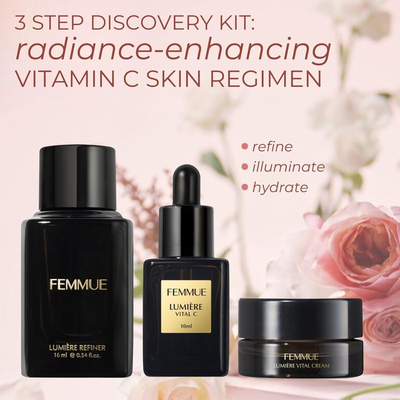 FEMMUE Lumière Discovery Kit - Hydrating Vital C Serum, Toner & Cream | Korean Skin Care Essentials