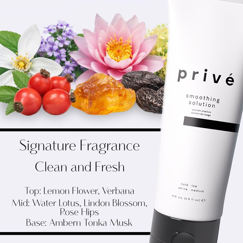 Privé Smoothing Solution - Lightweight Non-Greasy Formula with Baobab, Bamboo and Jojoba Proteins for Sleek Shiny Hair - Speeds Drying and Controls Flyaways - 5.9 oz