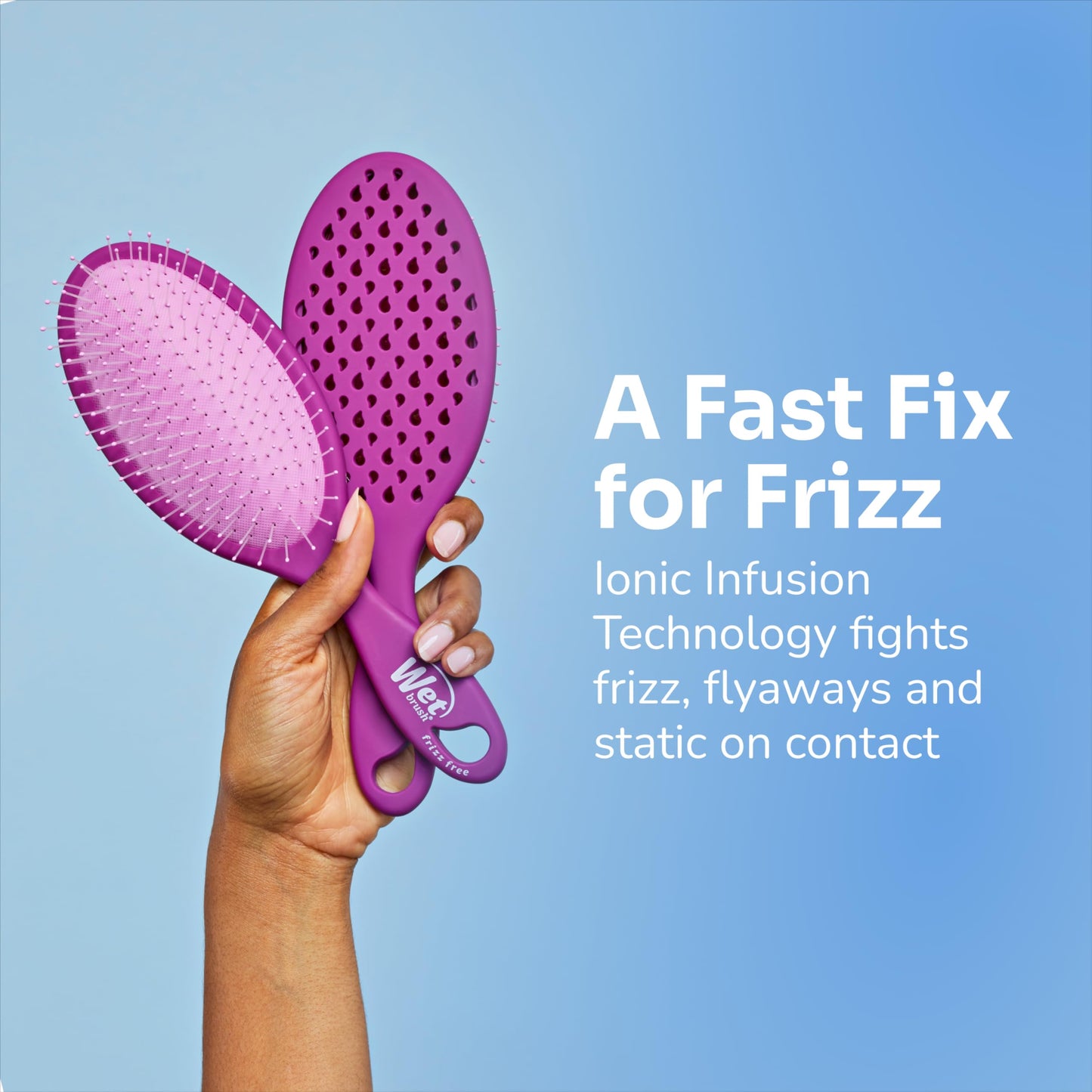 Wet Brush Frizz-Free Detangler Brush with Ionic Technology, Purple, Provides Frizz Control, Reduces Static, and Smooths All Hair Types, Best For Dry Hair, Made for Women, Men & Kids