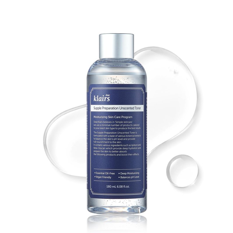 DearKlairs Unscented Toner | Non-Irritation for Sensitive Skin, Instant Soothing, Skin Flooding & Layering, Hyaluronic Acid, Korean Skin Care, Vegan, Essential Oil Free, 6.08 fl oz