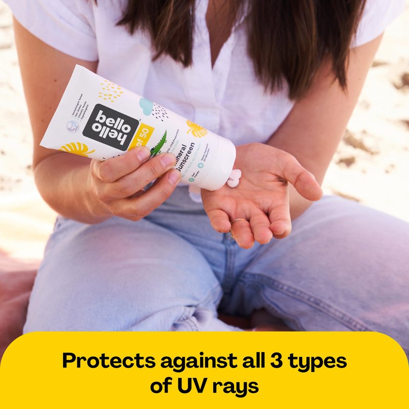 Hello Bello Kids SPF 50 Mineral Sunscreen Lotion - 5oz Tube - Water Resistant Broad Spectrum UVA + UVB Sun Protection
