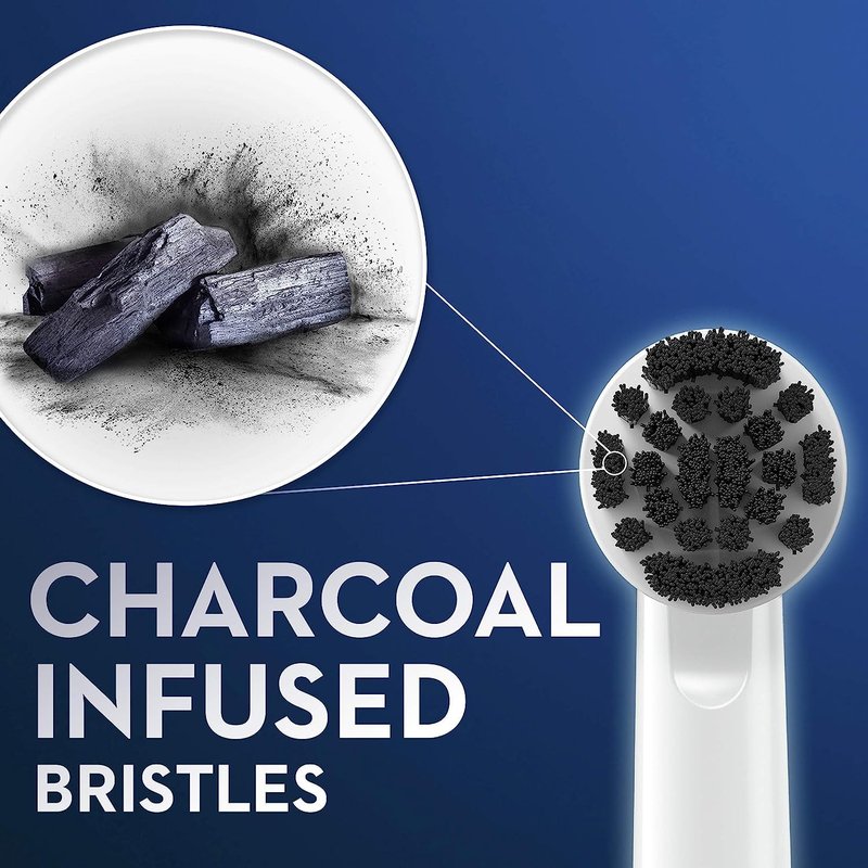 Oral-B Charcoal Electric Toothbrush Replacement Heads - 3 Pack for Deep Cleaning