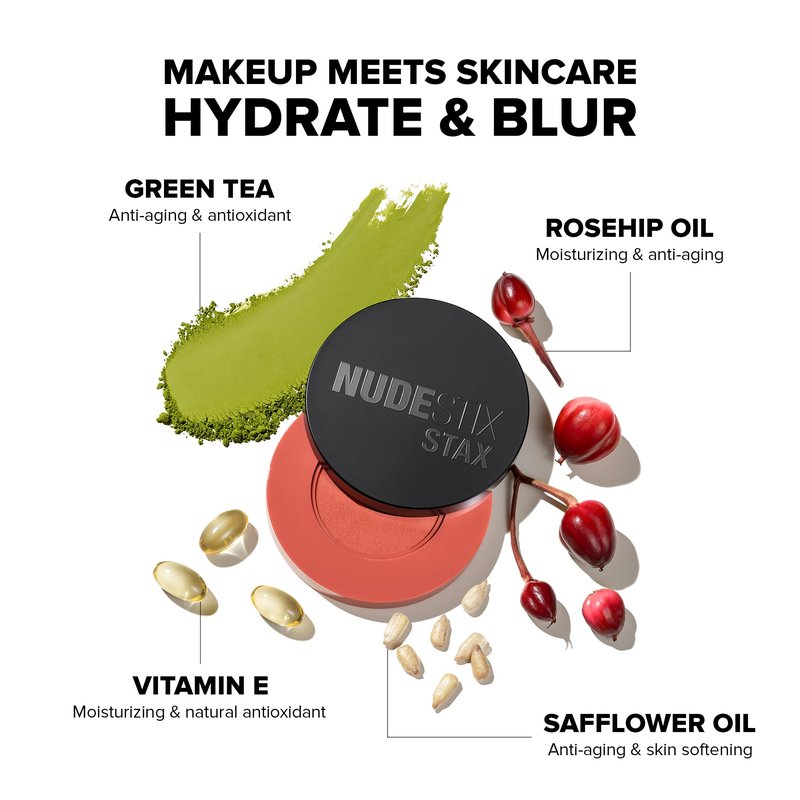Nudestix STAX All Over Color Blush Balm – Multi-Use Cream Blush for Cheeks, Eyes & Lips with Soft Matte Finish | Stackable, Longwearing, Vegan & Clean Beauty Makeup - Love & Roses