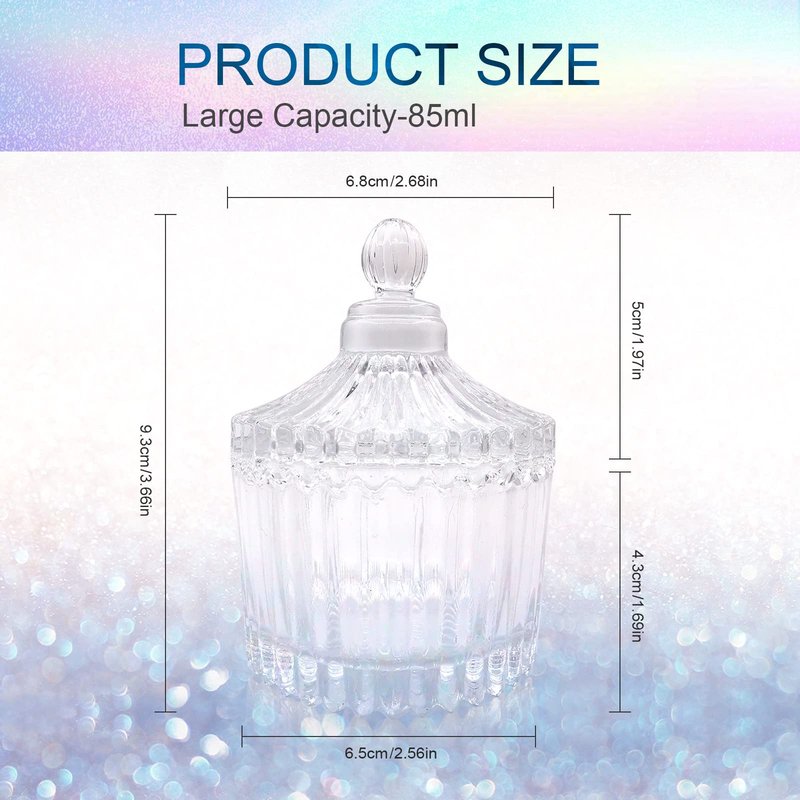 Dappen Dish for Acrylic Nails, Large Monomer Dish with Lid for Monomer Acrylic Nail Liquid, Clear Glass Cup for Acrylic Powder, Gel Polish, Acrylic Nail Brush Cleaner Holder, Nail Tech Must Haves. 3oz