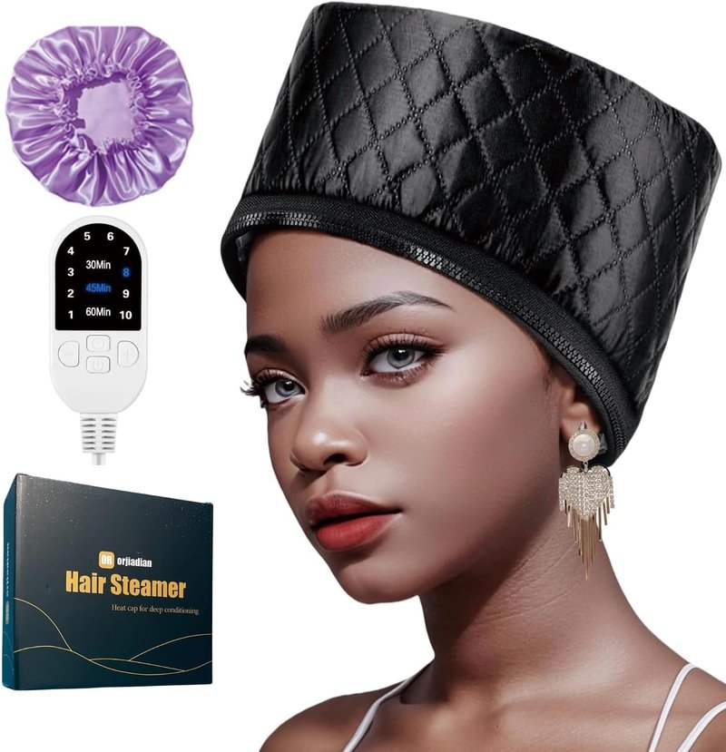 Deep Conditioning Heat Cap - Thermal Steam Hair Treatment for Natural Hair | 10-Level Quick Heating