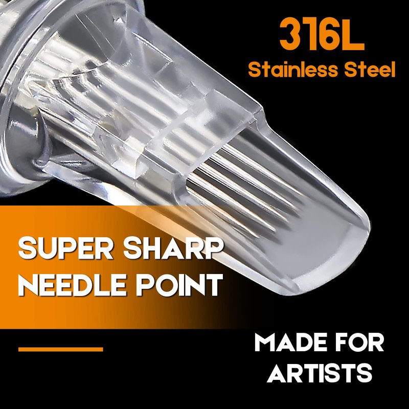 Tattoo Cartridge Needles - Ruicoo 100Pcs Mixed Tattoo Cartridge Needles Standard 5RL 7RL 9RL 5RS 7RS for Tattoo Artists and Tattoo Kit