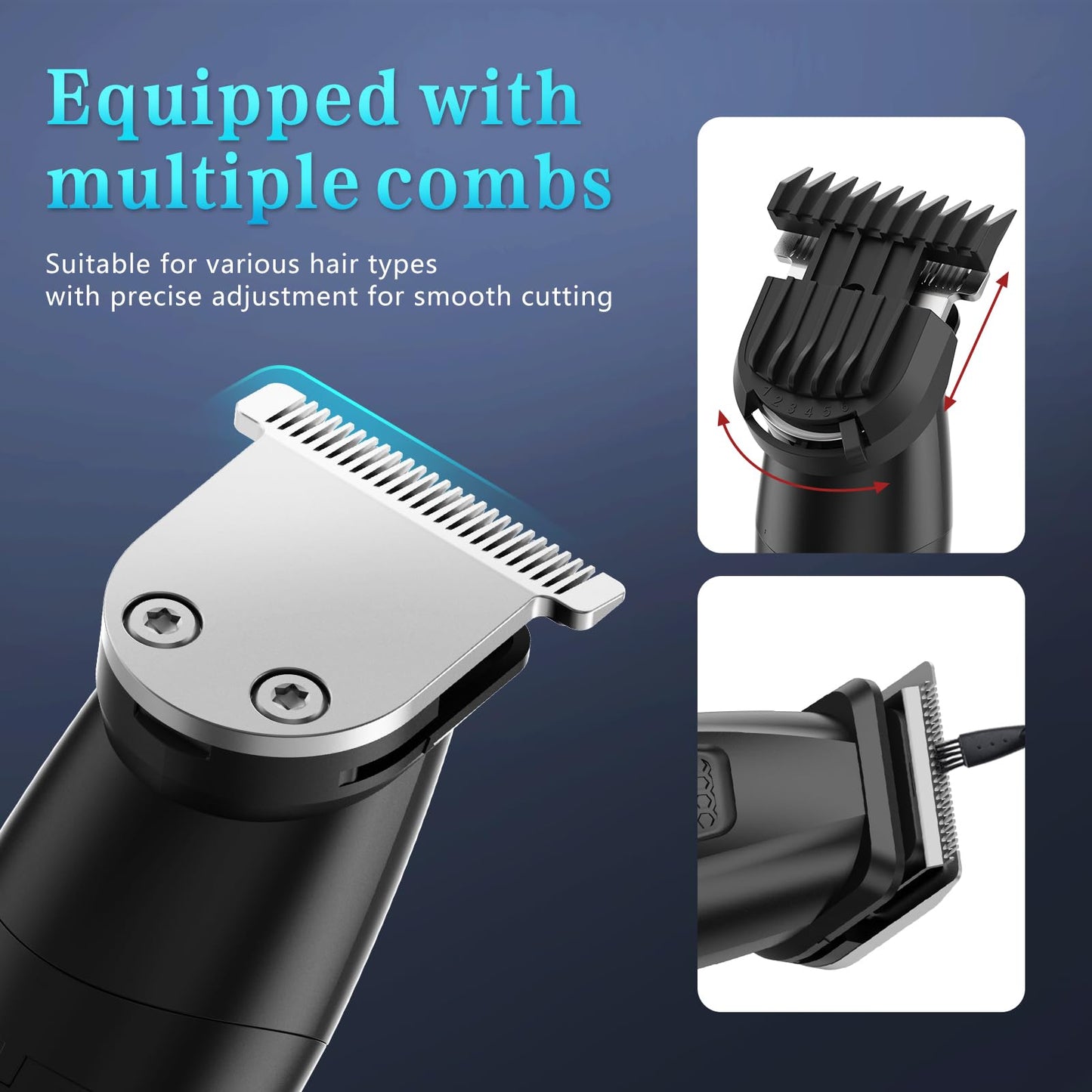 Bomxin Manscape Body & Beard Trimmer for Men,Waterproof,6 in 1 Grooming Kit