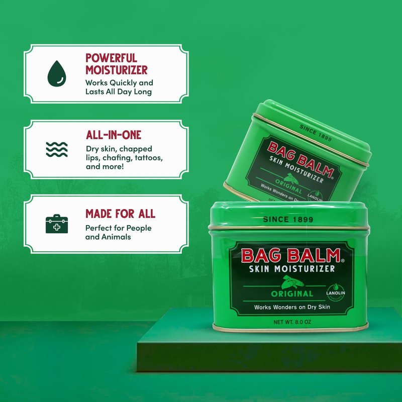 Vermont's Original Bag Balm - Hand Moisturizer for Dry Skin & Cracked Hands | 8oz Tin, 3 Pack