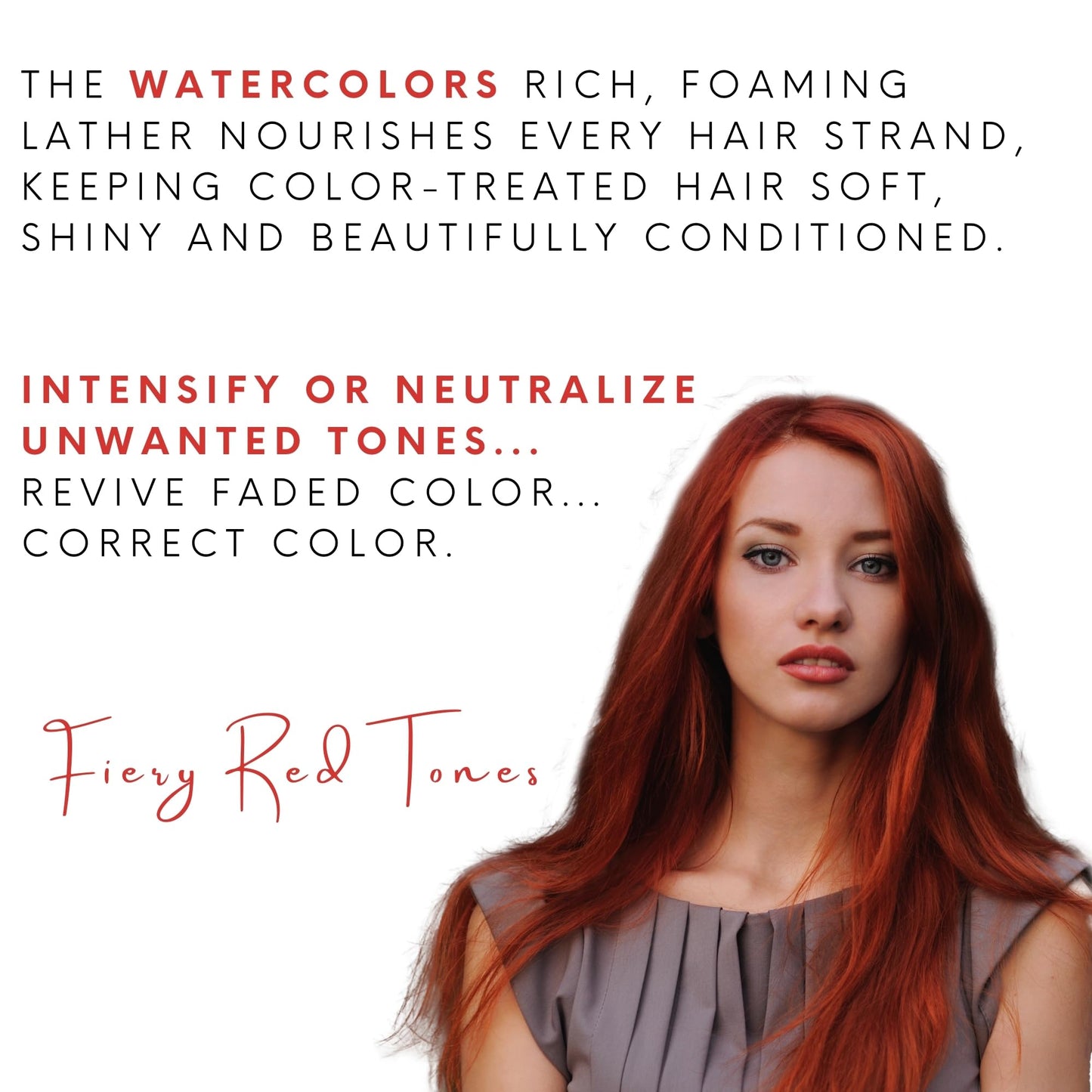 Watercolors Color Depositing Shampoo, Semi Permanent Hair Color 8.5 oz - FLUID FIRE