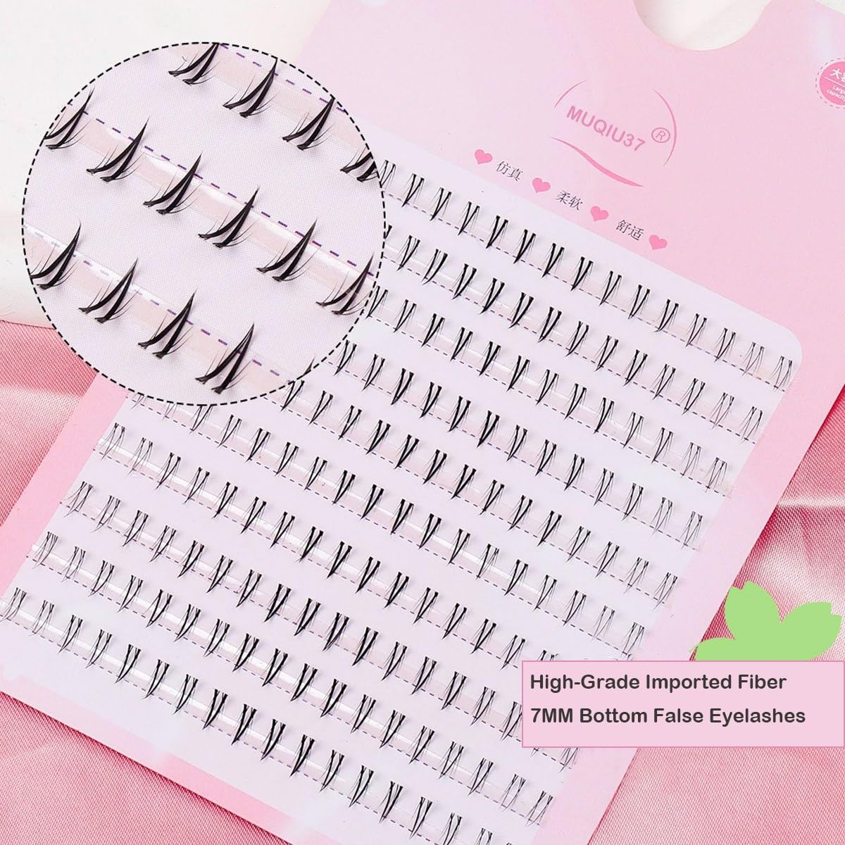 Bottom Lash Clusters Lower Lashes DIY Eyelash Extensions 180PCS 7MM Wispy Natural Look Clear Band False Lashes Individual Bottom Fake Eyelashes (MQ201)