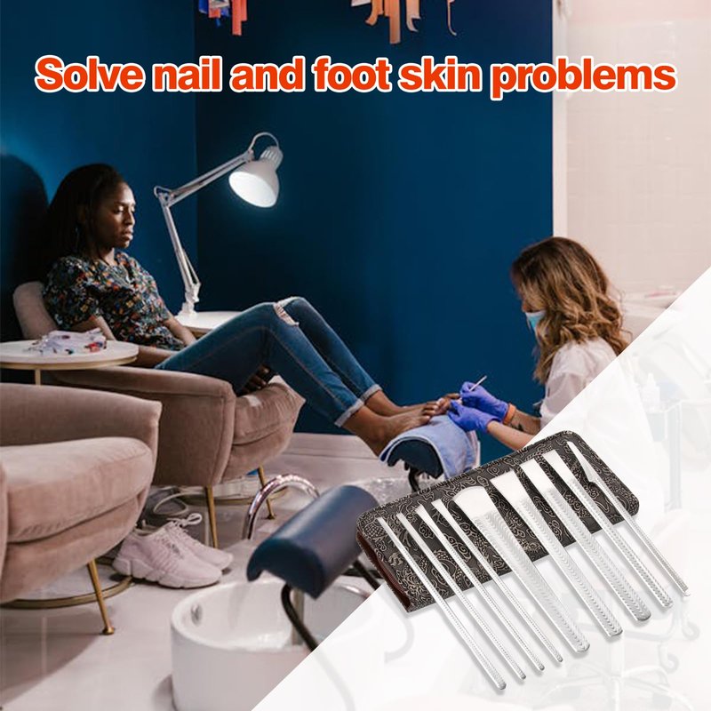 Pedicure Knife Kit 9Pcs, Nail Knives Tools, Foot Care Supplies with Storage Bag
