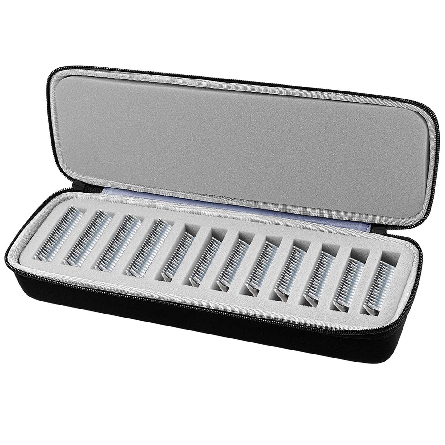 Comecase Clipper Blade Case Holder Organizer, Hard EVA Travel Carrying Storage for Wahl/for Andis/for Oster A5 Detachable Blades, Holds 12 Blades for Barbers and Pet Groomers (Box Only)