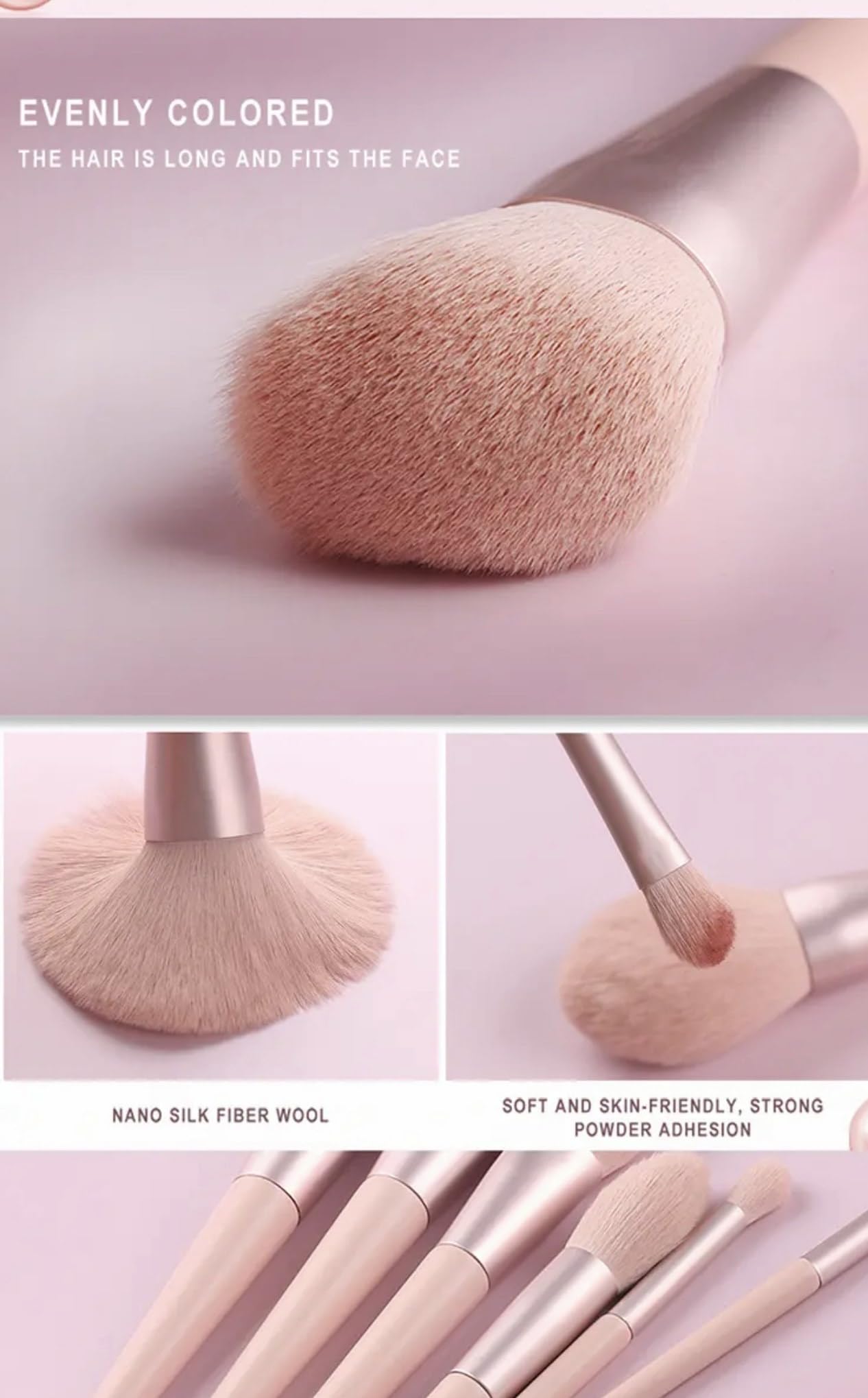 Pink MakeUP Brush Set with 11pcs brushes that includes the one MakeUP Sponge