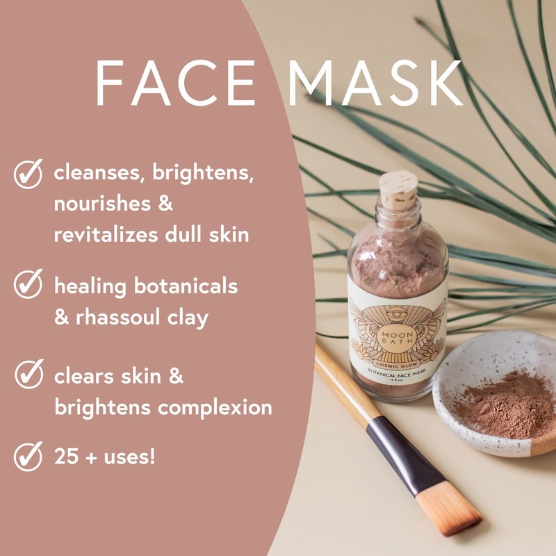Cosmic Glow Botanical Face Mask - Ayurvedic Herbal Clay Treatment for Radiant Skin | 4 fl oz