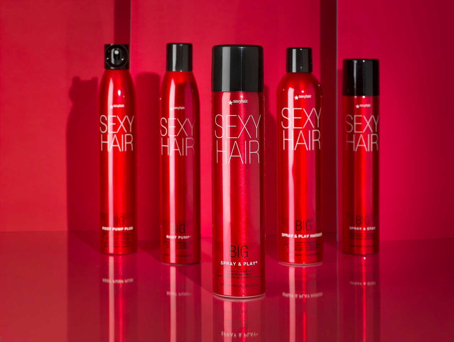SexyHair Big Spray & Play Harder Firm Volumizing Hairspray Travel Size, 1.5 Oz | All Day Hold and Shine | Up to 72 Hour Humidity Resistance