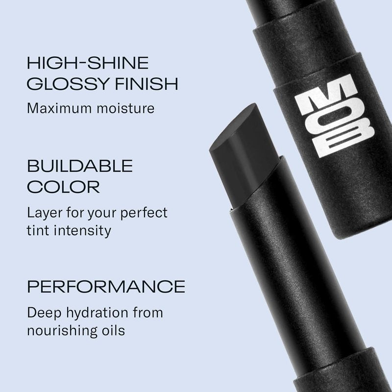 MOB Beauty Hydrating Shine Lip Balm - Black Tinted Moisturizing Gloss | Jojoba & Sunflower Oils