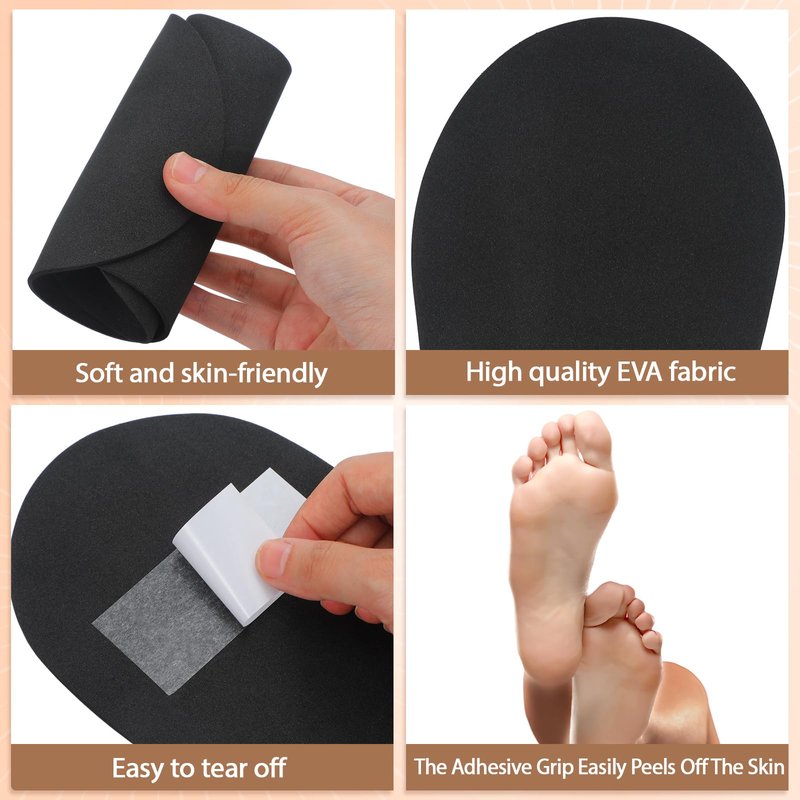 Suhine 40 Pairs Spray Tan Feet Pads Bulk Disposable Foam Sticky Spray Tanning Accessories Feet Sunless Tanning Home or Beauty Salon Supplies (Dark Color)