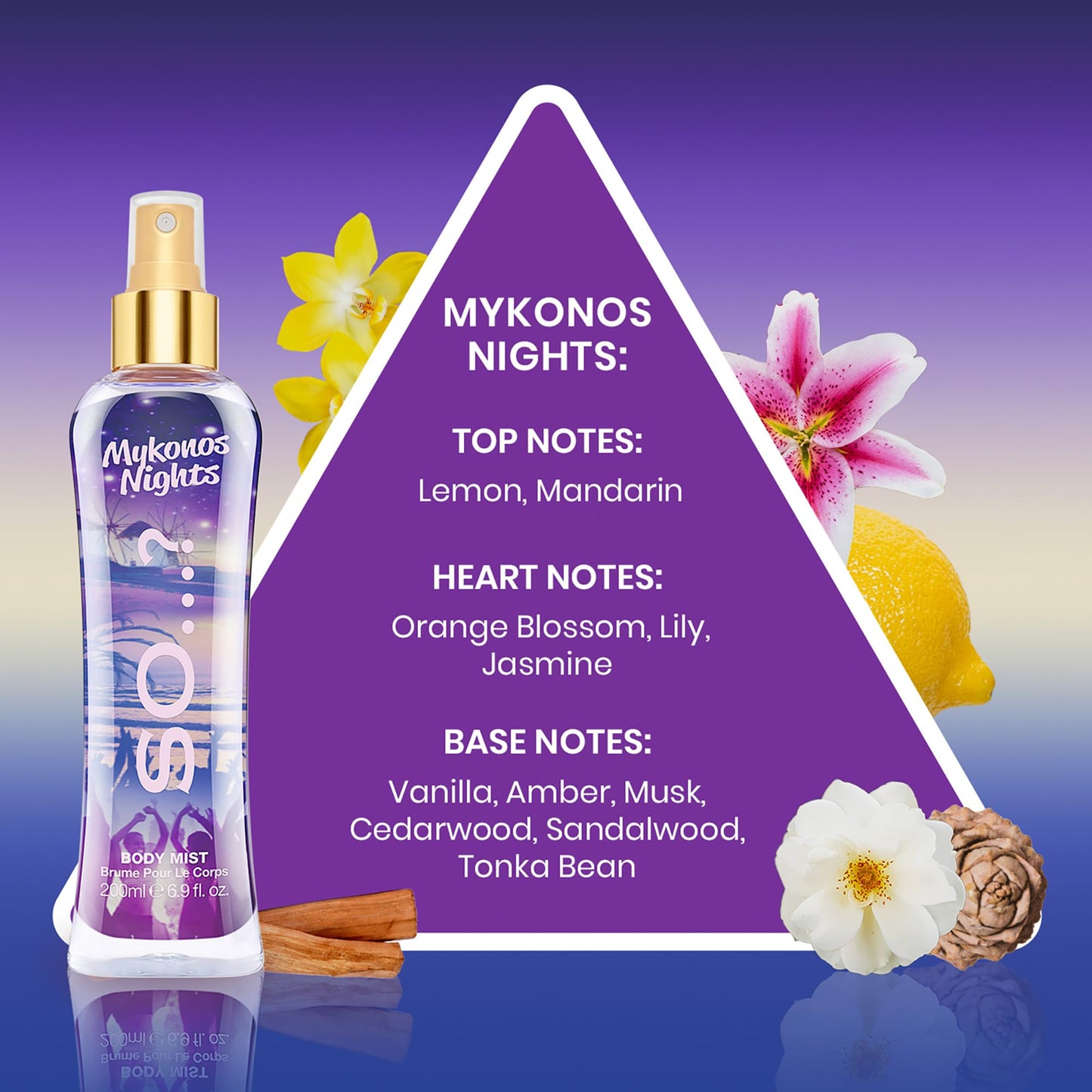Mykonos Nights Body Mist by So…? for Women - 6.9 oz Body Mist - Pack of 3