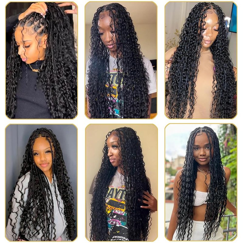Human Braiding Hair for Boho Knotless Braids Bulk Curly Bundles Human Hair for Micro Braiding Wet and Wavy Water Wave No Weft Human Hair Extension for Box Boho Braids 2 Bundles Natural Color