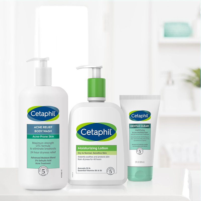 Cetaphil Body Wash, Acne Relief Body Wash with 2% Salicylic Acid to Eliminate Breakouts, Gently Exfoliates and Provides 24Hr Dryness Relief, 20 oz