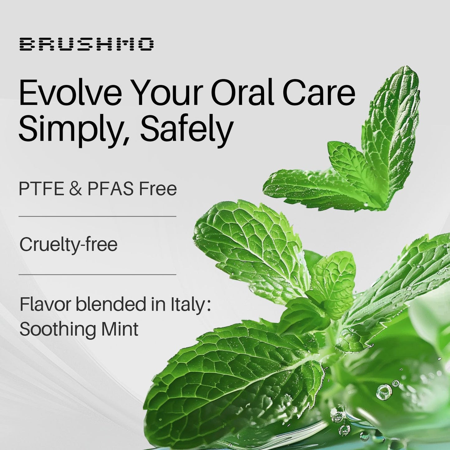 Brushmo Black Floss (BBFloss) - Expanding Floss, Gum-Friendly Soothing Mint Dental Floss, Natural Vegan Wax to Remove Plaque from Teeth, US-Dentist Designed PTFE & PFAS Free Oral Care, 1 Spool, 55 yd