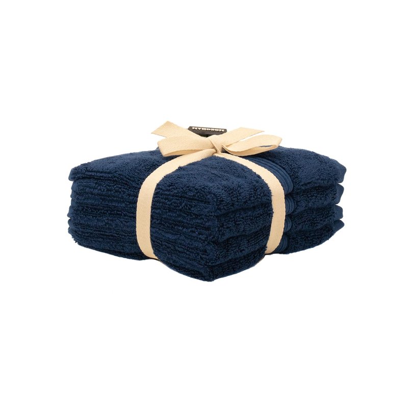 Mosobam Luxury Turkish Towels Set of 12 Washcloths 13X13 Navy Blue 700 GSM Bamboo Viscose & Aegean Turkish Combed Cotton