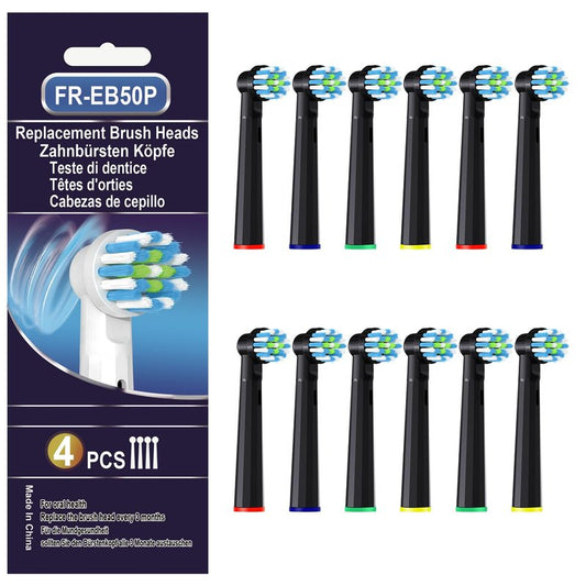 Replacement Toothbrush Heads Compatible with Oral B Braun Pro 1000/Genius X/Smart 1500, Brush Heads Refill Compatible with Oral B for Teeth and Gums Care (12 Black)