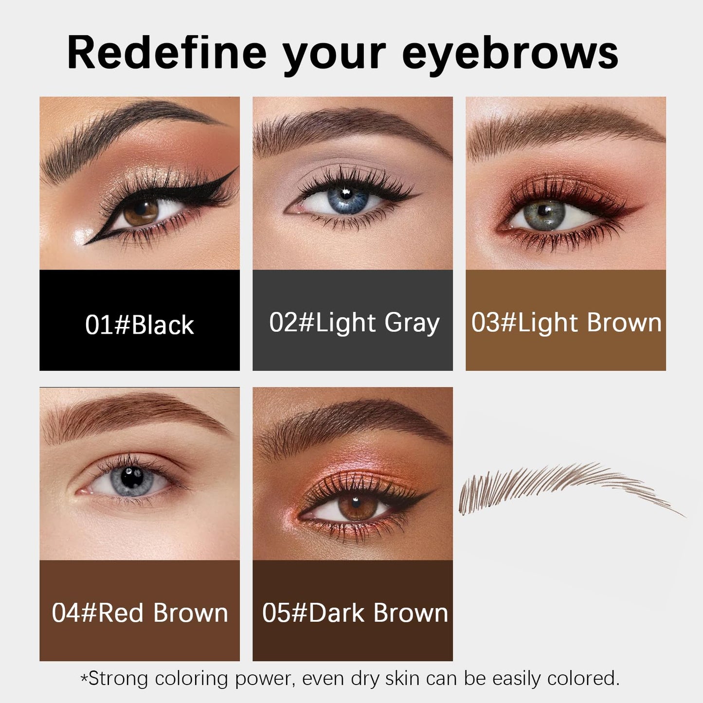 MAVENI Browcharm Microblading Eyebrow Pencil for Women,0.1mm Ultra-Fine Mechanical Pencil,Makeup Brow Definer Waterproof,Draws Tiny Brow Hairs and Fills in Sparse Areas and Gaps (05 Deep Brown)