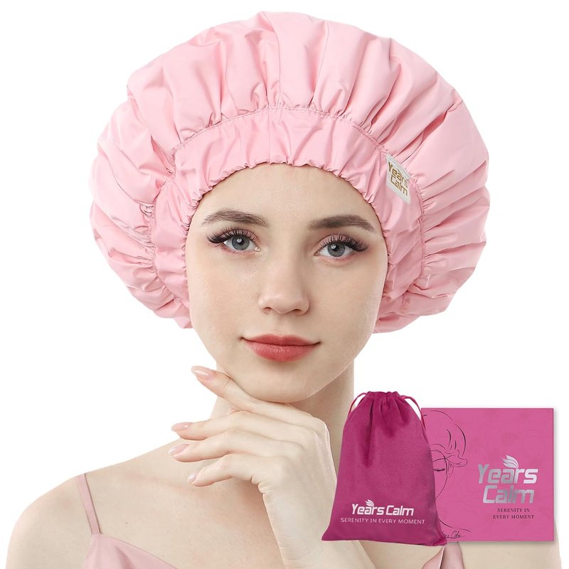 Heat Cap for Deep Conditioning - Reusable Waterproof Three-Layer Hair Cap | Pink, One Size