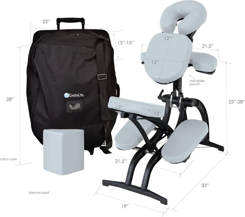 Portable Massage Chair - AVILA II Premium Folding Spa & Tattoo Chair | Includes Rolling Carry Case