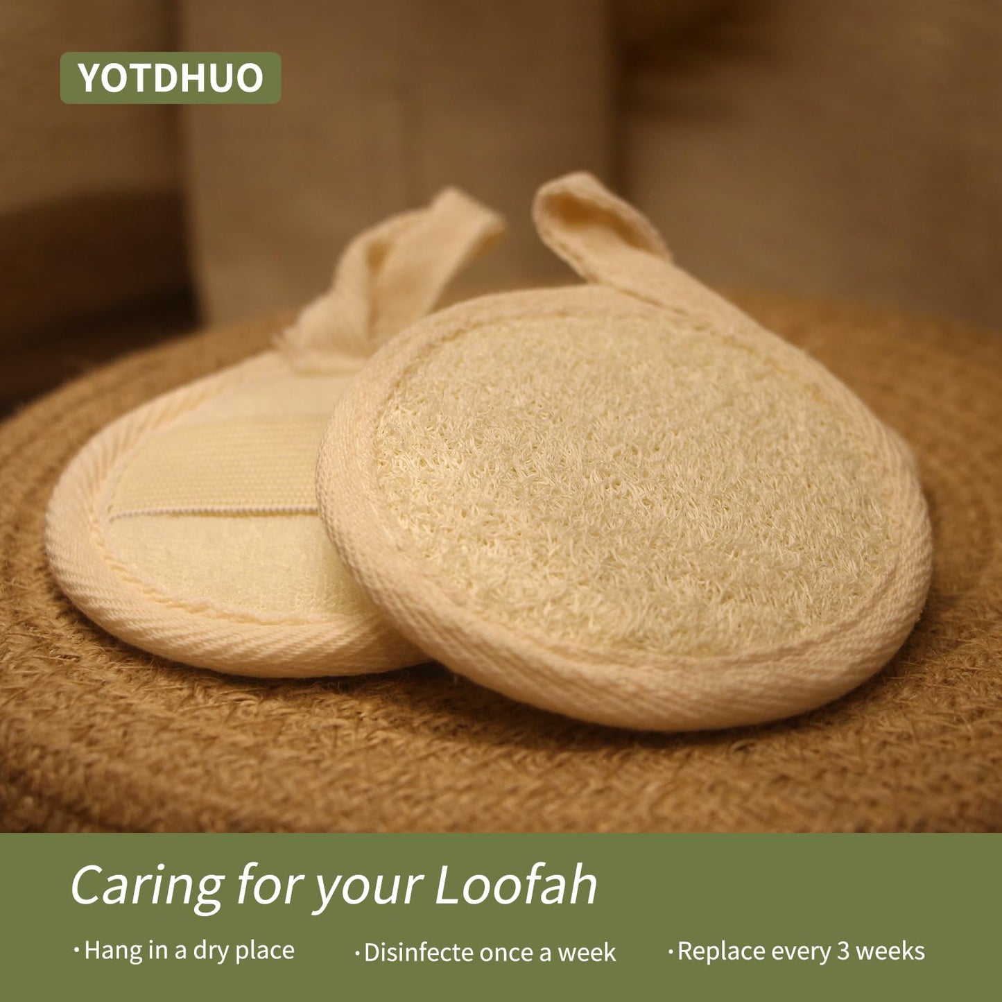 6''Natural Loofah(4pack) Back Brush(1pack) Face Scrubber(4pack)