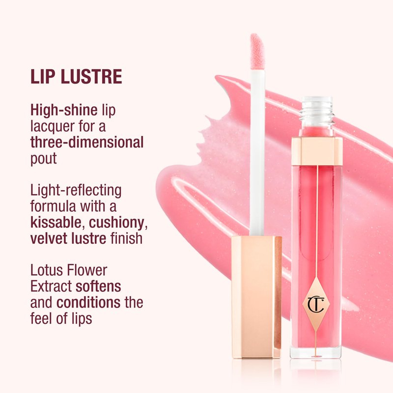 Charlotte Tilbury Icon Baby Lip Duo Kit - Mini K.I.S.S.I.N.G Satin Shimmer Lipstick & Full Size Hall of Fame High Shine Gloss Set - Hydrating Long Lasting Makeup Duo for On-the-Go Glossy Shine