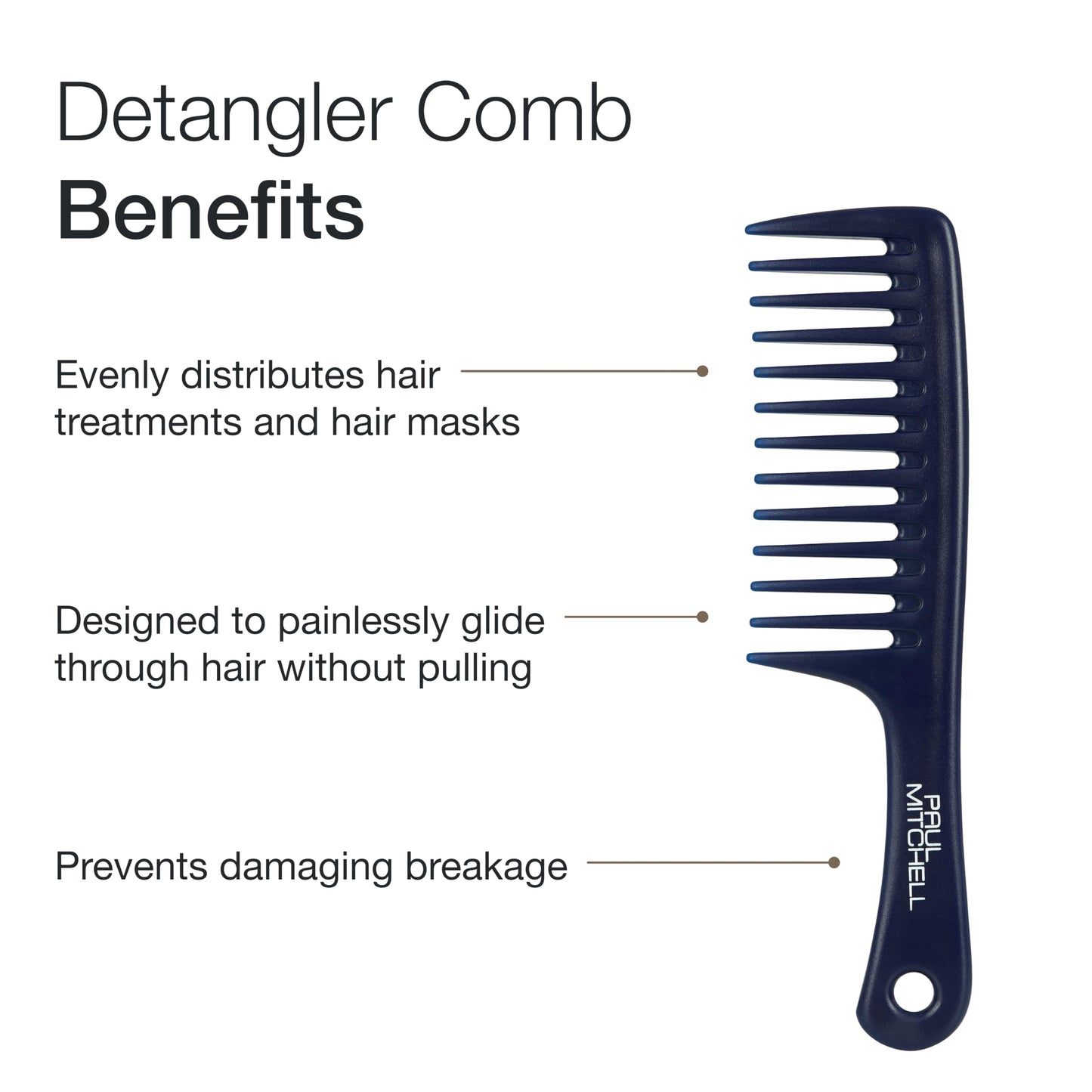 Paul Mitchell Detangler Comb, Wide Tooth Comb Detangles Wet or Dry Hair, Night Sky Blue
