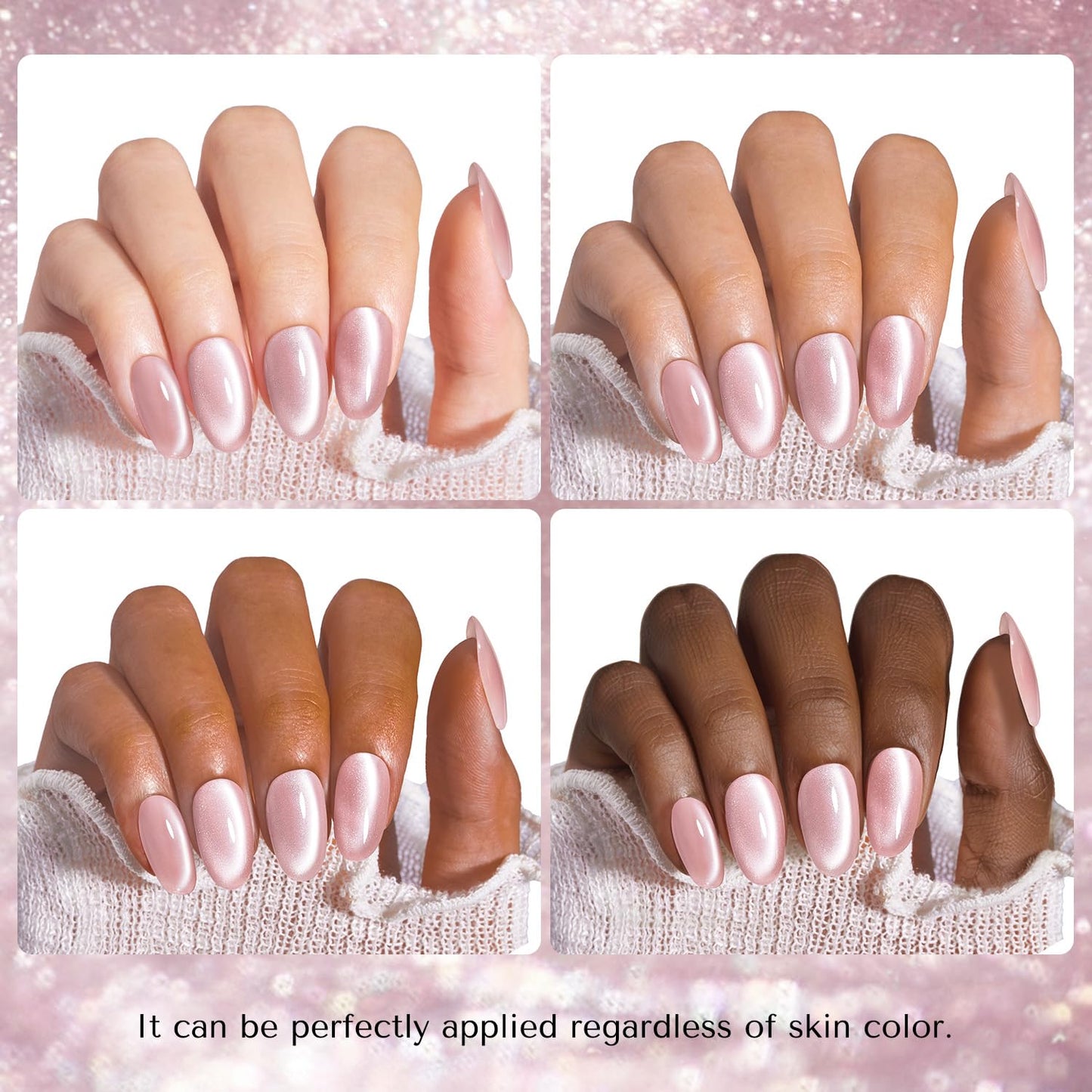 Cat Eye Nail Polish - Quick Dry Nude Glitter Lacquer | Salon-Quality Shine for Women & Girls