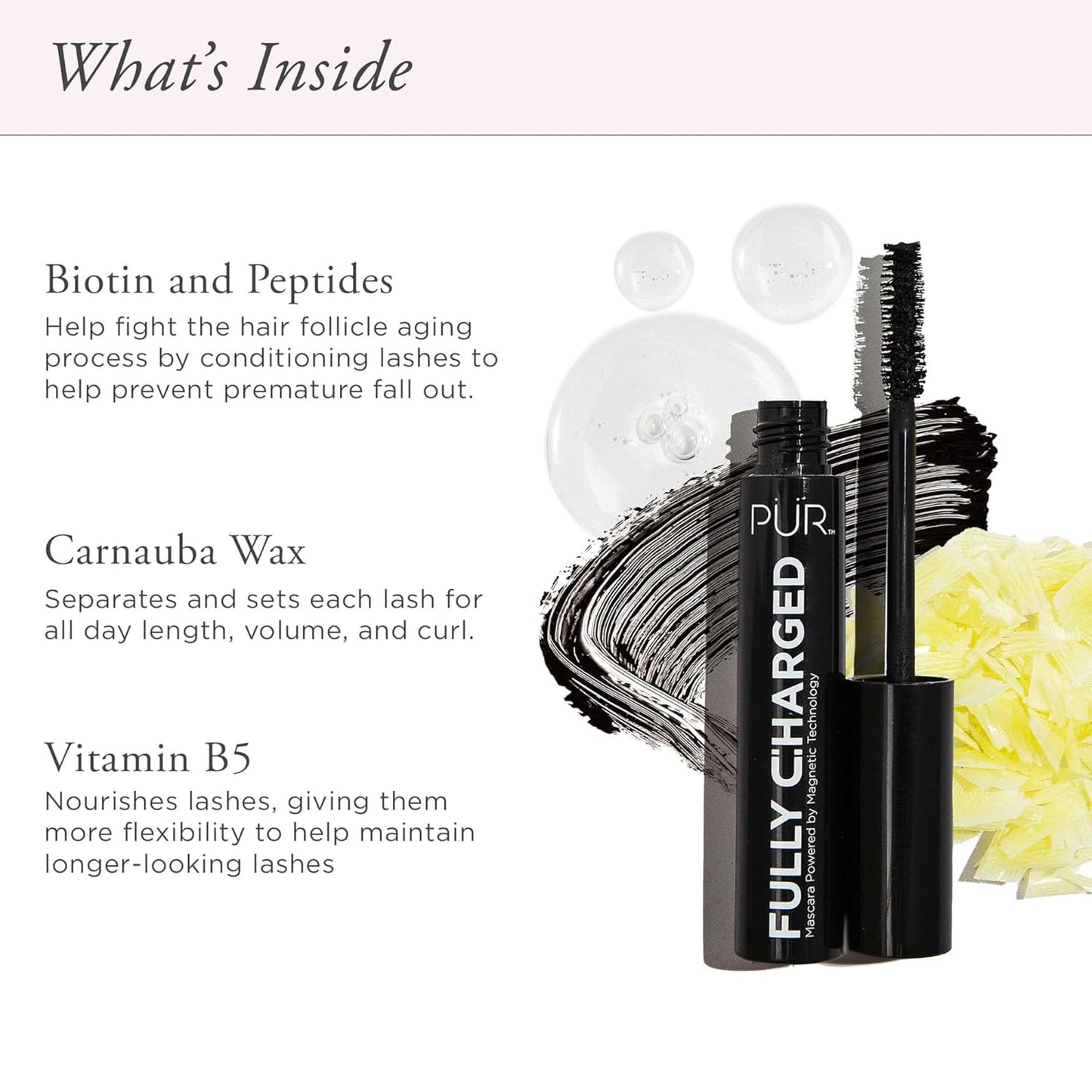 PÜR MINERALS Volumizing & Lengthening Mascara - Lightweight, Buildable & Smudge-Free Eye Lash Mascara for Volume, Lift & Curl