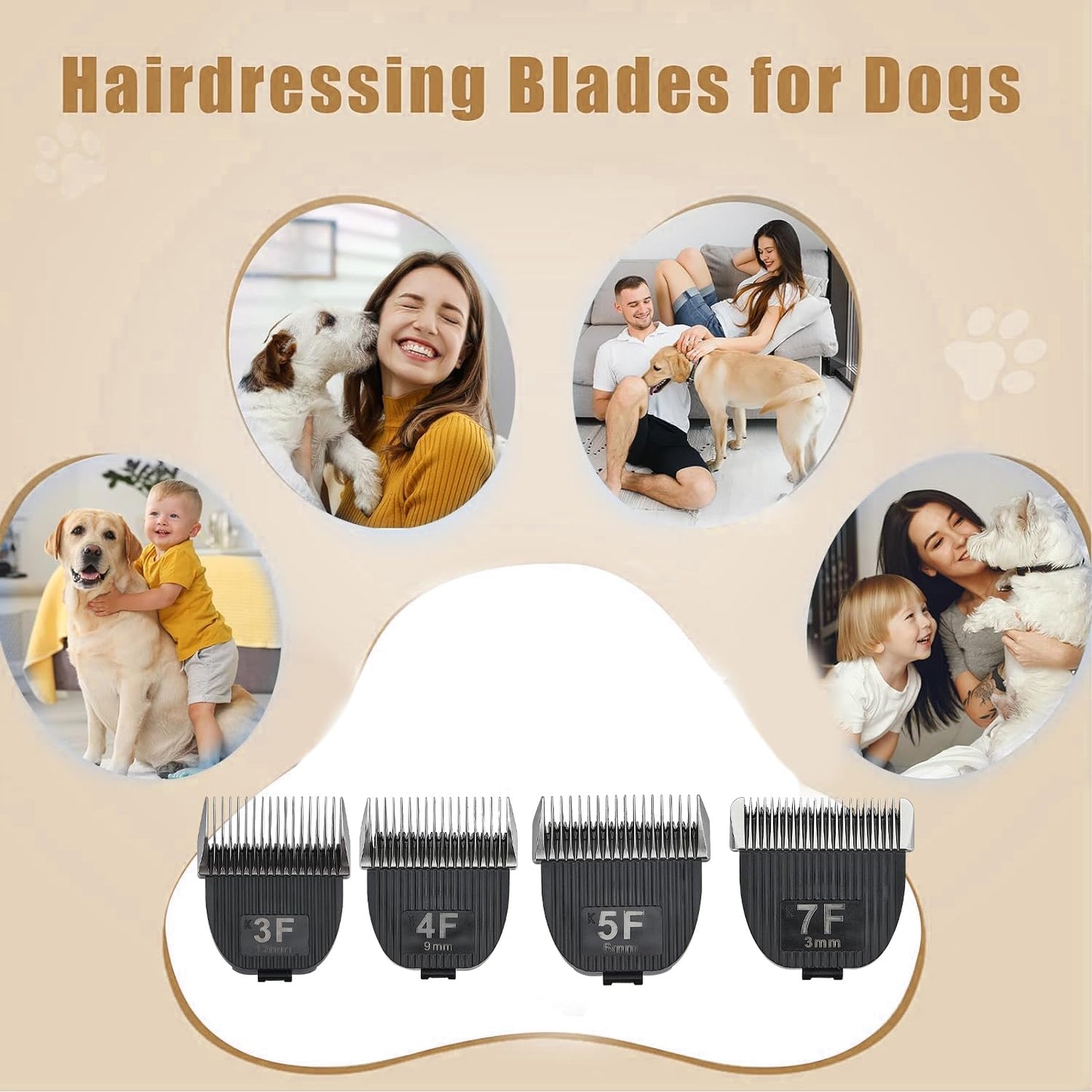 Ruzros Flash Clipper Professional Detachable Replacement Blades，Compatible with Kenchii Flash Clipper Blade, Black (7 FC (2 Pack))