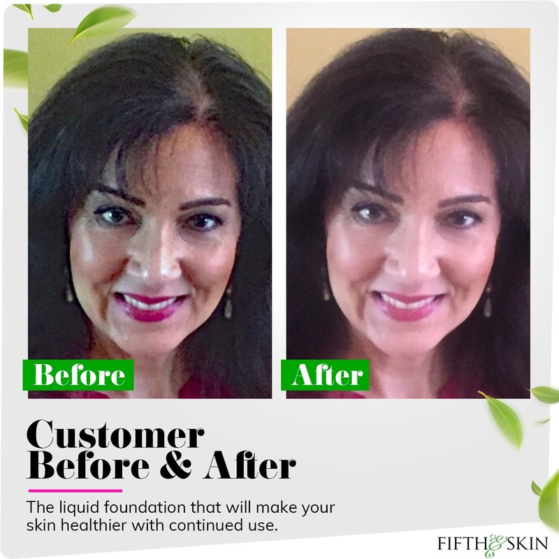 Fifth & Skin: Better’n Ur Skin Liquid Foundation (MEDIUM TAN) - Natural, Organic, Vegan, Cruelty-Free - Gluten-Free Beauty with Buildable Coverage and Palm-Free Luxury - 1 oz