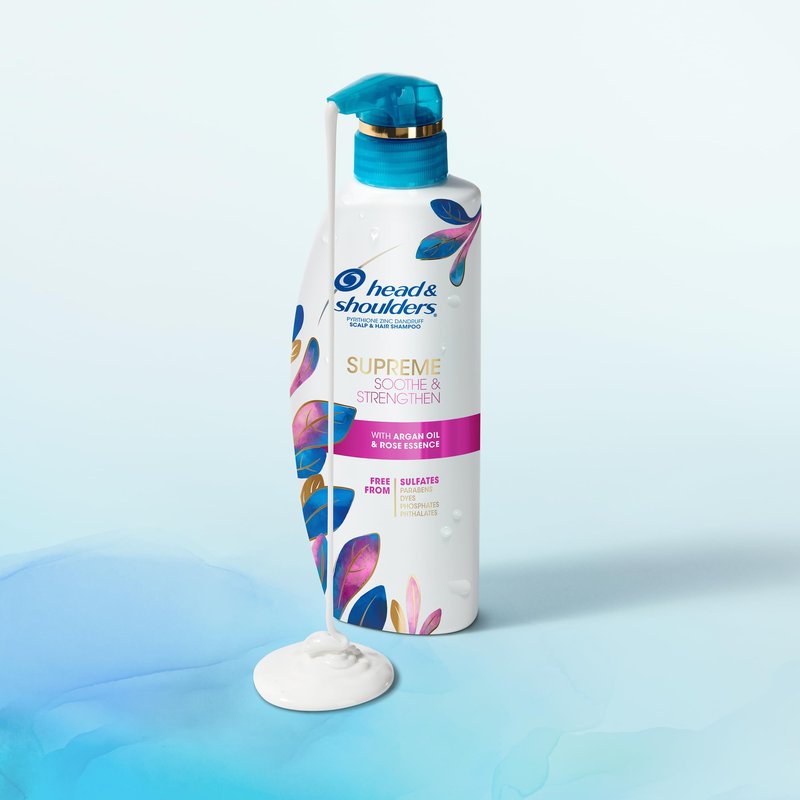 Head & Shoulders Supreme Anti-Dandruff Shampoo and Conditioner Set, 1% Pyrithione Zinc, Sulfate-Free, Argan Oil and Rose Essence, for Dry Scalp and Dandruff, 21.2 fl oz