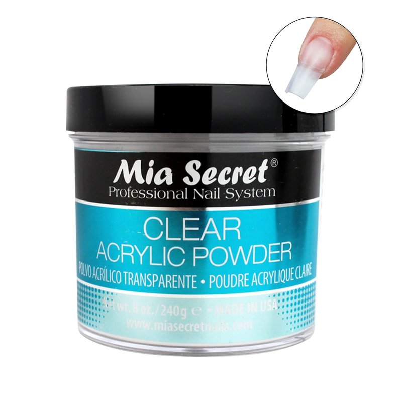 Mia Secret Clear Acrylic Powder - Professional Nail Art | 8oz Size